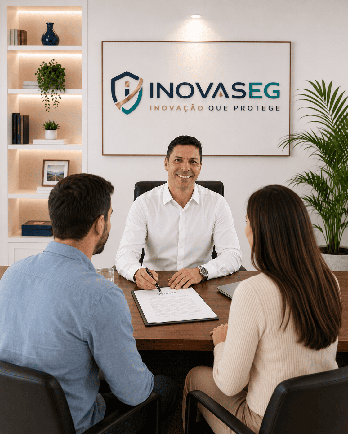 Atendimento Inovaseg Corretora de Seguros com o Corretor